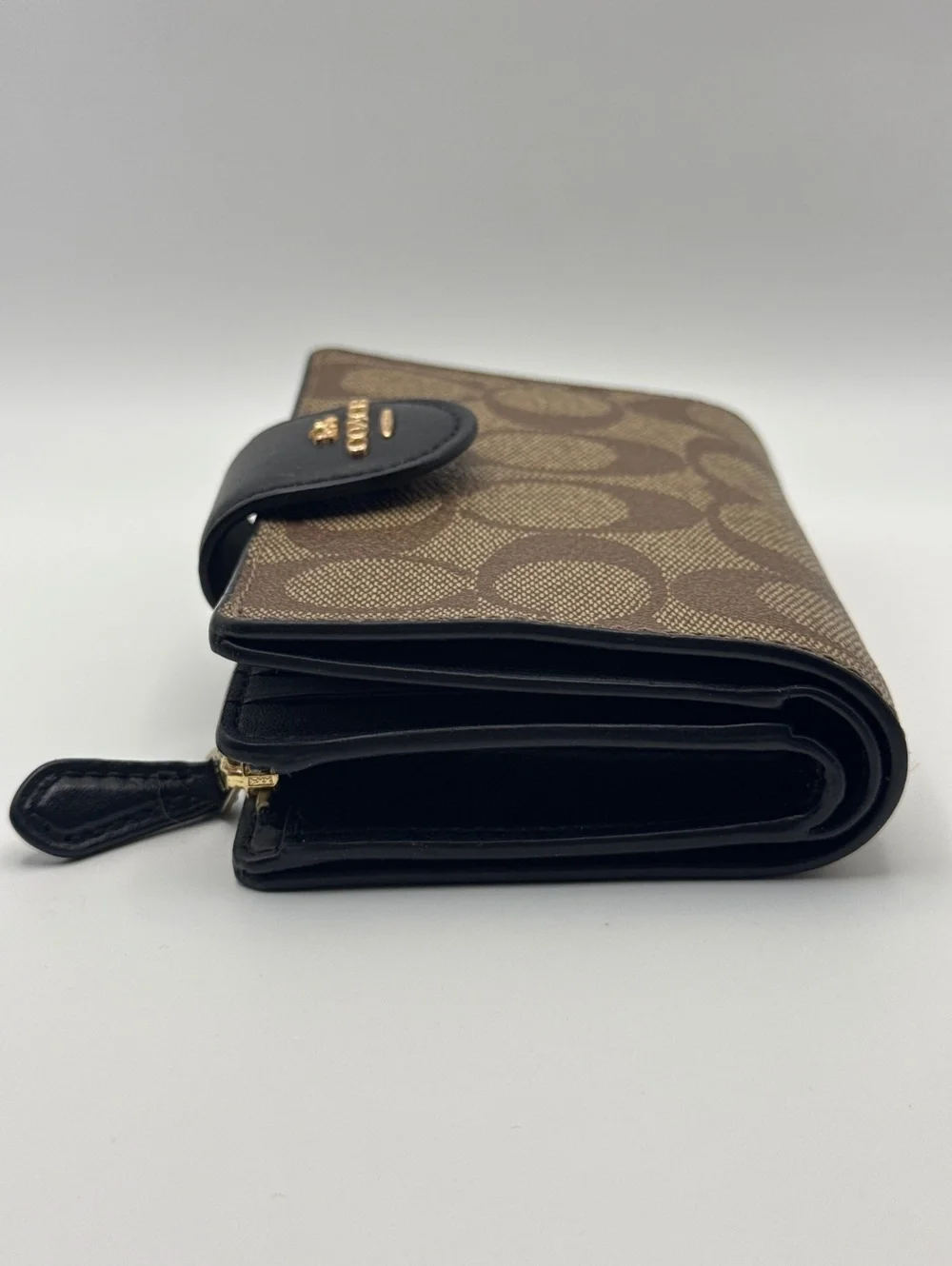 Coach Signature Canvas and Leather Wallet Brown